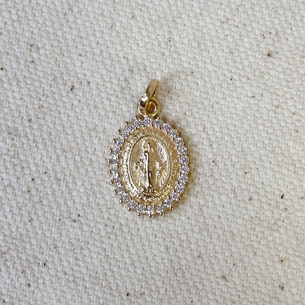 Lady of Grace Medal Necklace 18k Gold Filled