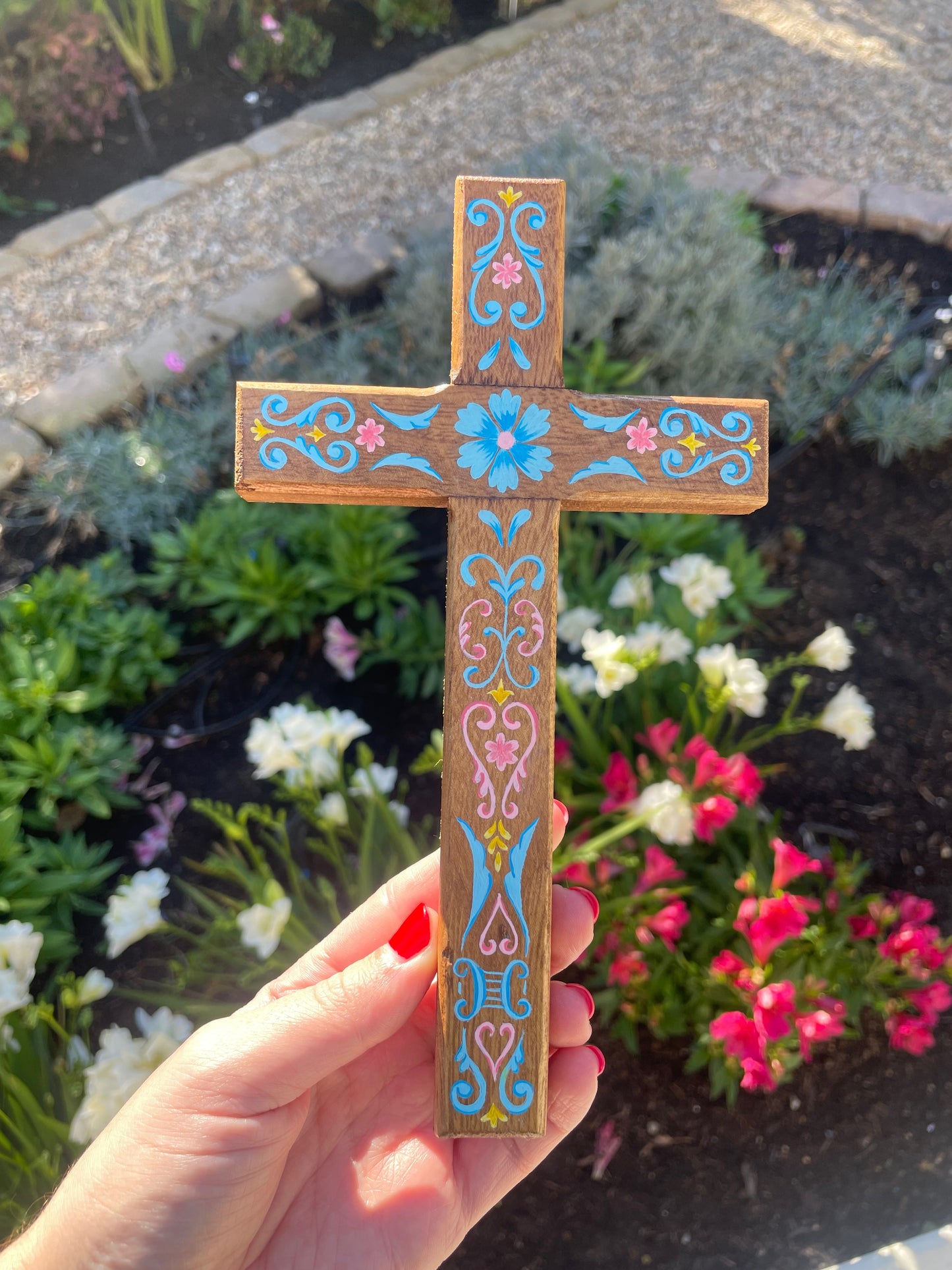 Hand Painted Wooden Cross