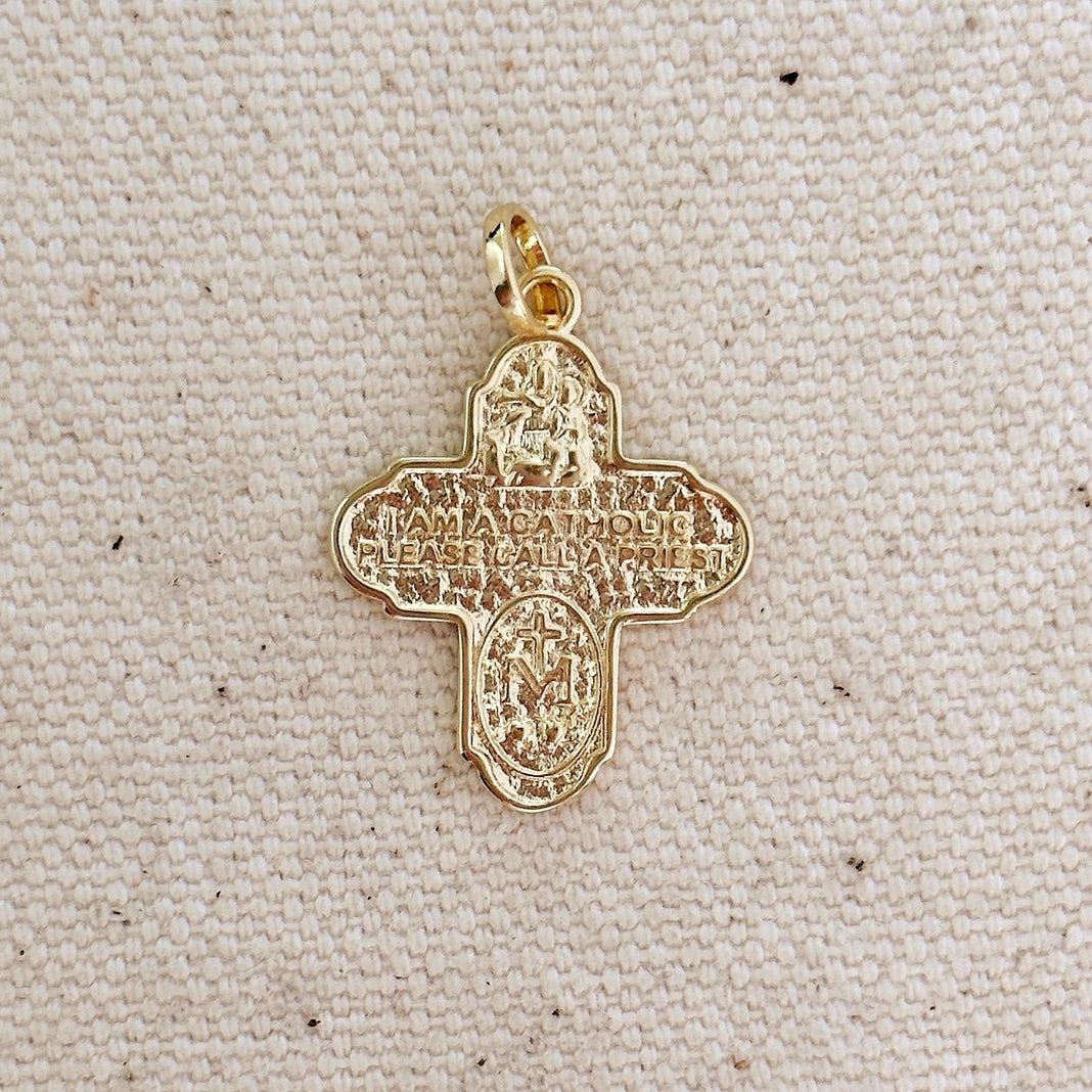 Four-Way Cross Necklace 18k Gold Filled