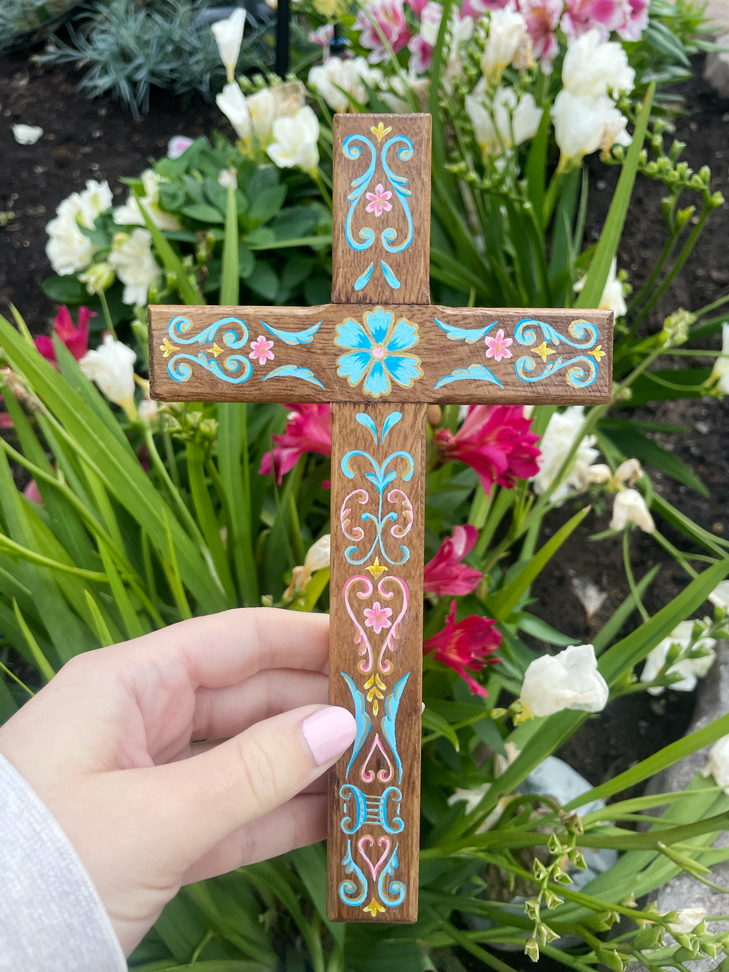 Hand Painted Wooden Cross