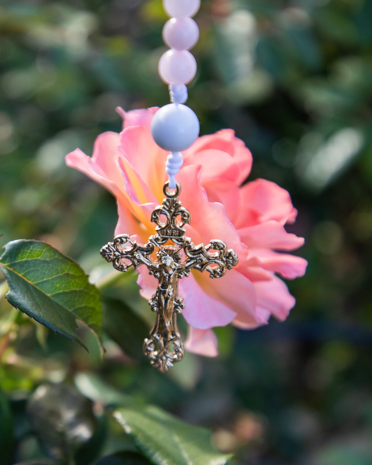 Rose Quartz and White Howlite Rosary