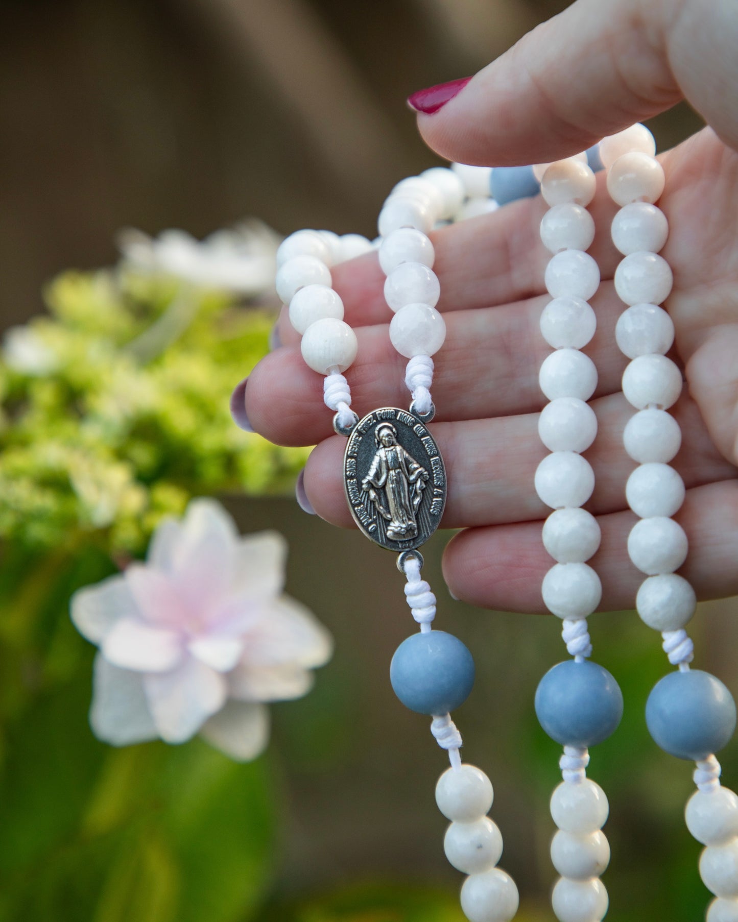 White Moonstone Rosary