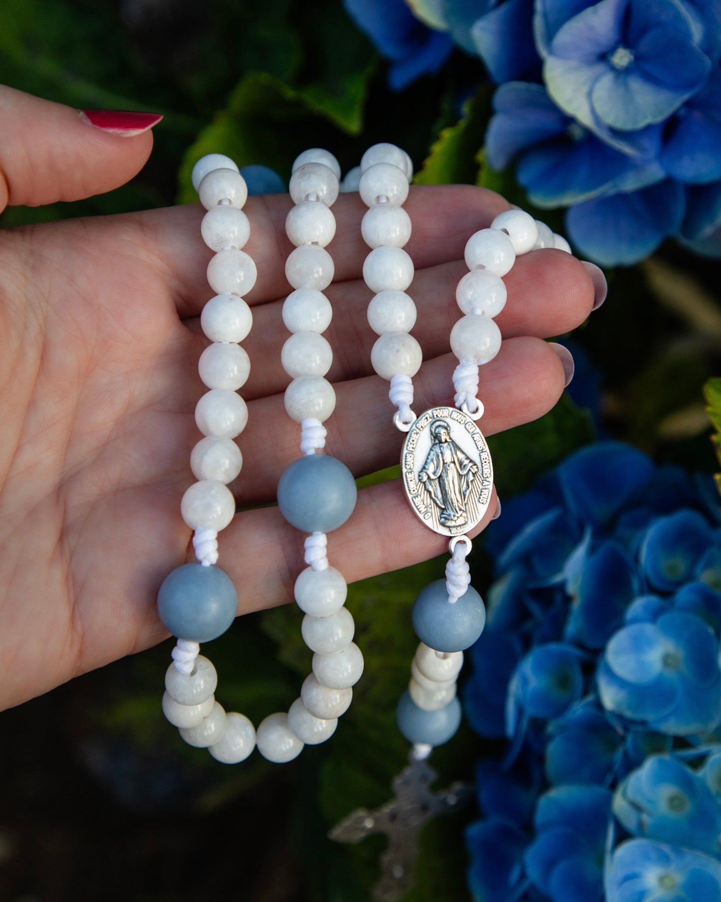 White Moonstone Rosary