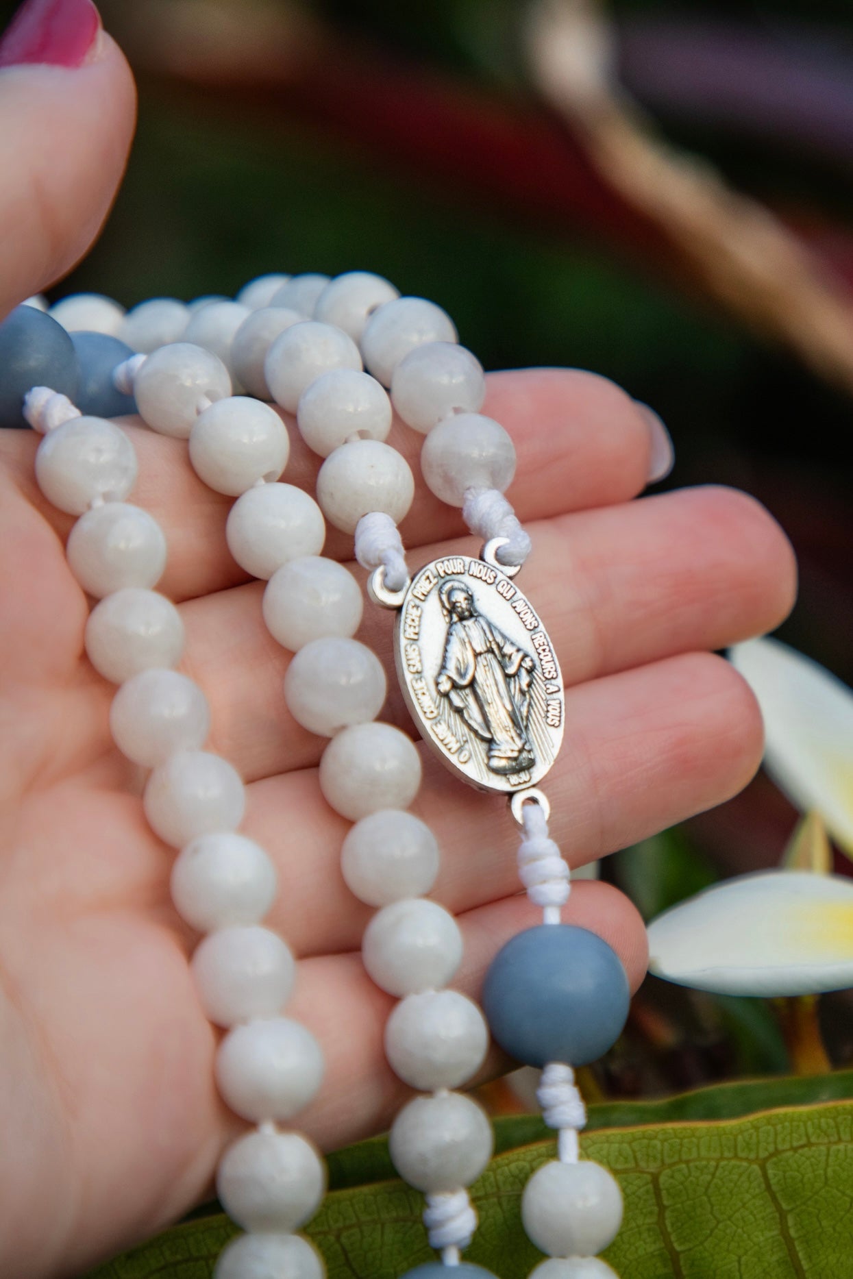 White Moonstone Rosary